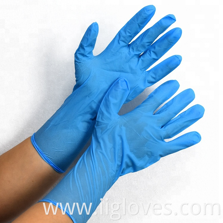 Great Quality Factory Direct Sale 100pcs Box Waterproof Food Processing Blue Nitrile Gloves